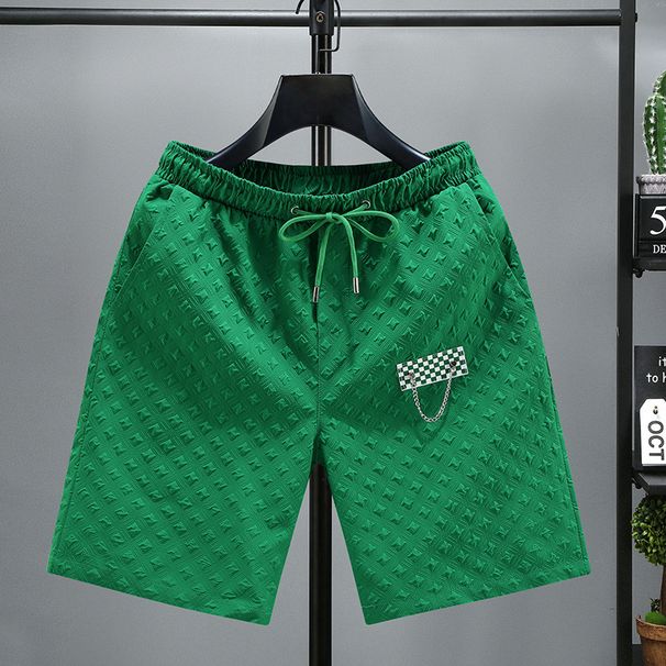 2024 Nove poletne kratke hlače, športne in priložnostne, pletene capri hlače za moške, ohlapne, velike, za na plažo_voghion.com