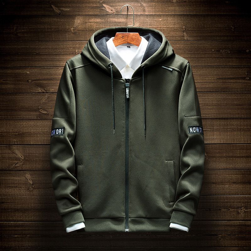Vêtements pour hommes Sweat-shirt à capuche pour hommes Sweat-shirt à manches longues pour hommes avec broderie de printemps et d'automne Sweat-shirt cardigan pour jeunes de style japonais_voghion.com