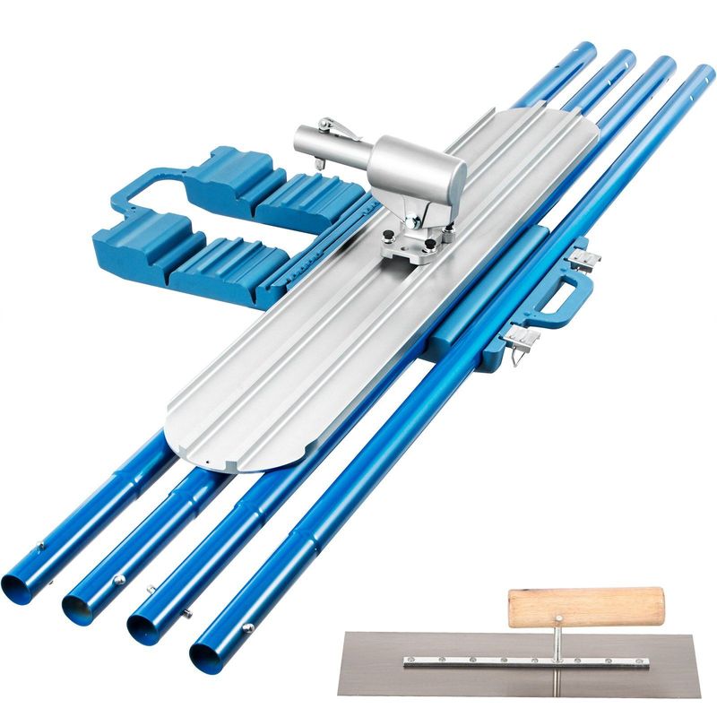 VEVOR Bull Float Magnesium Concrete Float 48 X 8" Round End Concrete Float Tool Cement Tool Bull Concrete Kit Bull Float With 4 Float Handle Bull Float Bracket Concrete Tools Finishing Bull Float_voghion.com