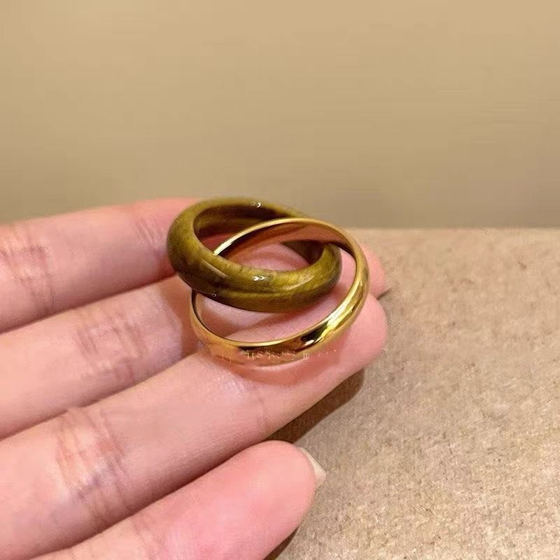 Anello a doppio anello con croce in pietra occhio di tigre 2024, nuova edizione, piccolo e dal design unico, versatile anello geometrico alla moda_voghion.com