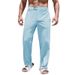Vêtements pour hommes en coton et lin bouton mode décontracté extérieur respirant yoga plage pantalon_voghion.com