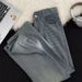 Unisex Autumn Trendy High Street Casual Versatile Straight Leg Long Pants American Cat Whisker Distressed Washed Jeans_voghion.com