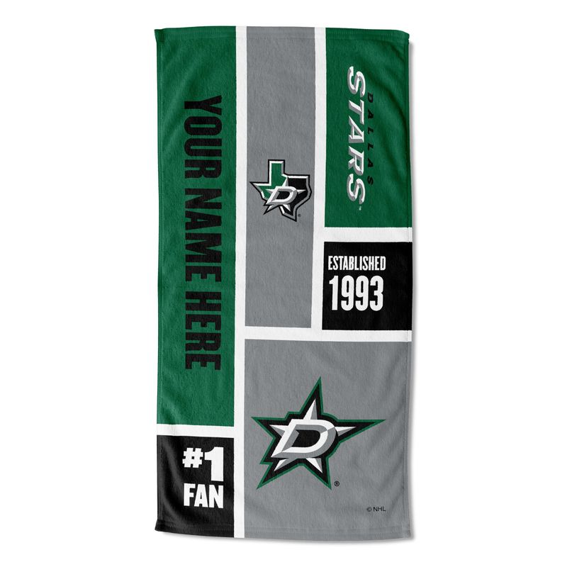 [Personalization Only] OFFICIAL  Colorblock Beach Towel - Dallas Stars_voghion.com