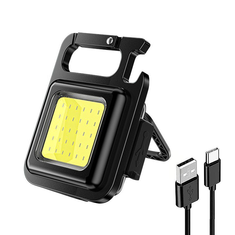 Mini LED Pocket FlashLight Mutifuction Work Light Lamps Waterproof USB Rechargeable COB Keychain Light For Outdoor Camping_voghion.com
