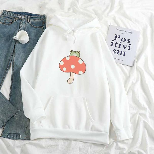 26 Farben Cartoon süße Pilz Frosch Süßigkeiten Hoodie Regenbogen Farbe Sweatshirt_voghion.com