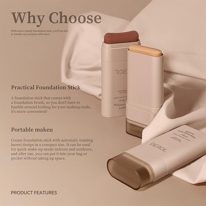 Stick de fond de teint mat avec pinceau intégré, correcteur, finition Super Stay, pour peaux normales à grasses_voghion.com