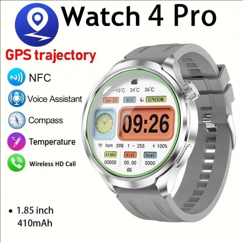 Nova pametna ura GPS sledilnik, Watch 4 Pro 1,85-palčni 410 MAH AMOLED 360*360 HD zaslon brezžični klic NFC moška pametna ura_voghion.com