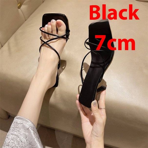 Women's Gladiator Heeled Sandals - Elegant Strappy Roman Style Dress Shoes With Ankle Wrap Convertible Summer Slide Sandals_voghion.com