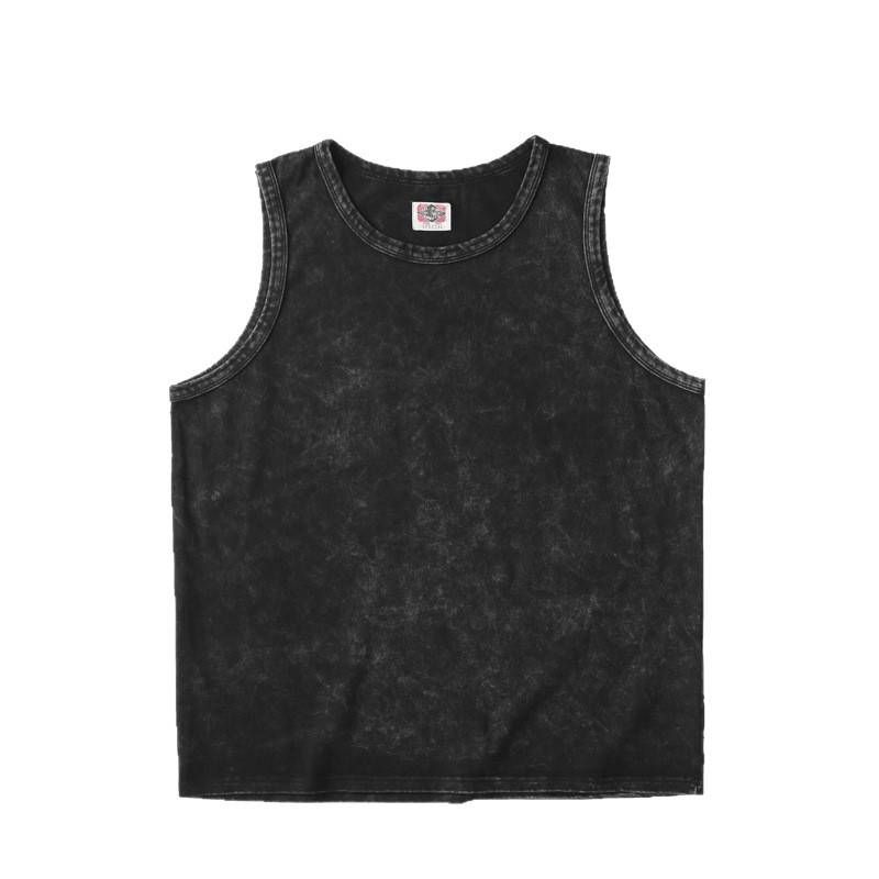 Men's Clothing Summer New Retro Washed Vest Heavyweight Ins Trendy Loose Cotton Sleeveless T Shirt Sports Waistcoat_voghion.com