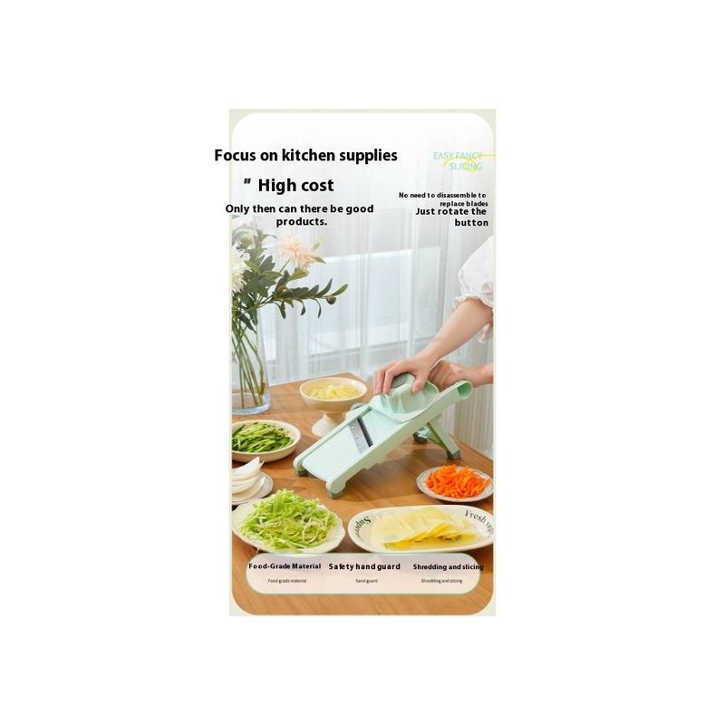 Gemüseschneider, Multifunktionsschneider, Obst- und Kartoffelschäler, Karottenreibe, Küchenzubehör, Korb, Gemüseschneider_voghion.com