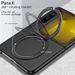 Magnetic Rotating Stand Case For Huawei Pura X – 360° Hands-Free Viewing, Anti-Slip Shockproof Cover, Slim & Stylish (Matte Black/Silver)_voghion.com