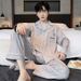 High End High-quality Cotton Sleepwear Men's Plus Size Spring And Autumn Long Sleeved Pants Casual Autumn And Winter Home Suit Set_voghion.com