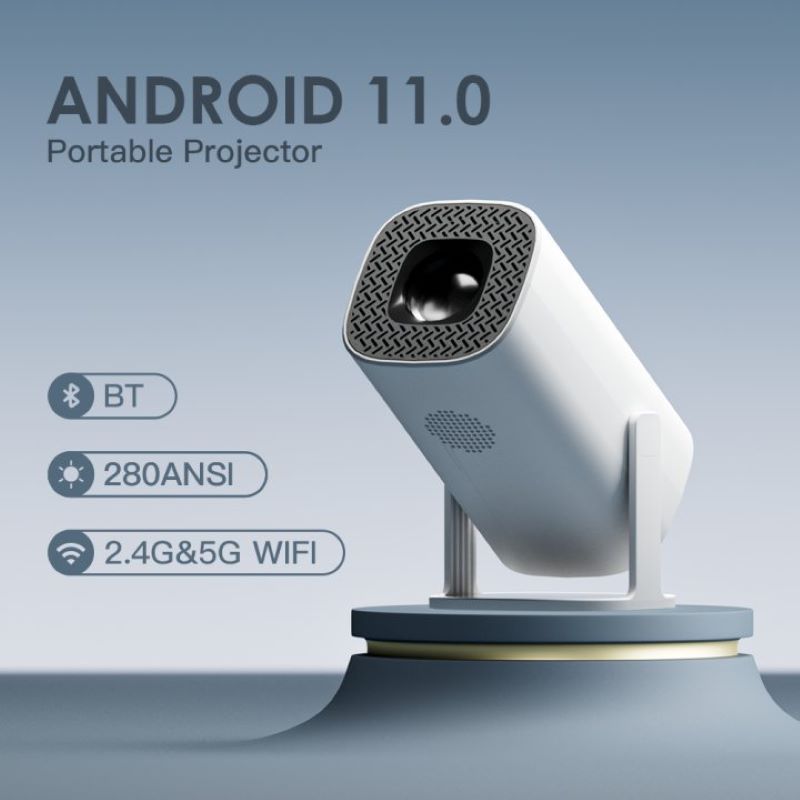 Miniproyector portátil P30 con Android 11, compatible con 4K, WIFI, 1080P, Bluetooth 5.0, 1280 x 720P, para cine en casa inteligente._voghion.com