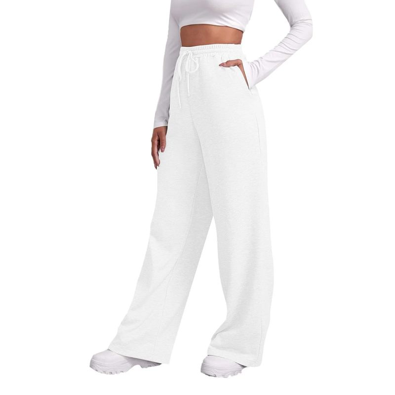 Women's Clothing Retro Gray Wide Leg Sweatpants Hip Hop Jazz Dance Sports Pants Loose Casual Pants_voghion.com