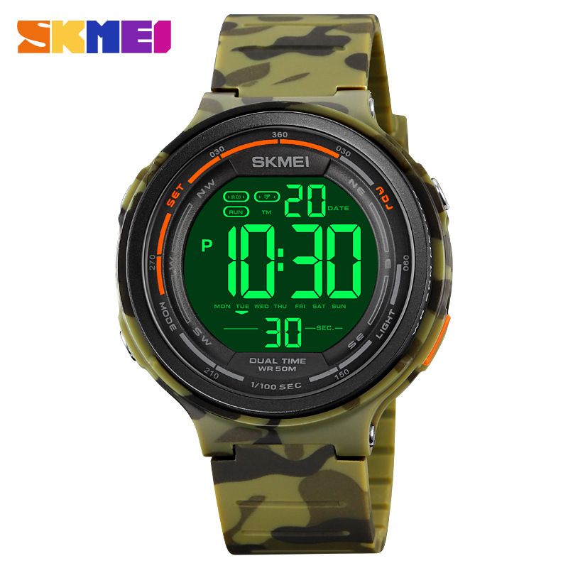 SKMEI Men's round electronic watch student models multifunctional waterproof luminous electronic watches led watches wholesale_voghion.com