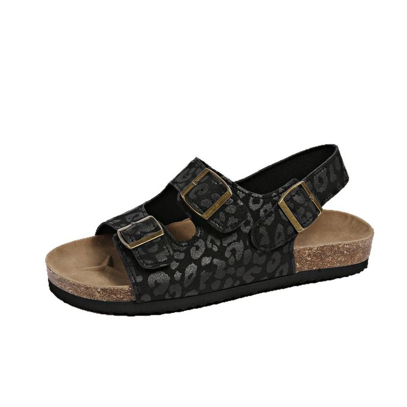 Large Size Sandals Women's Summer New Cloth Round Head Thick Soled Velcro Flat Casual Women's Shoes_voghion.com