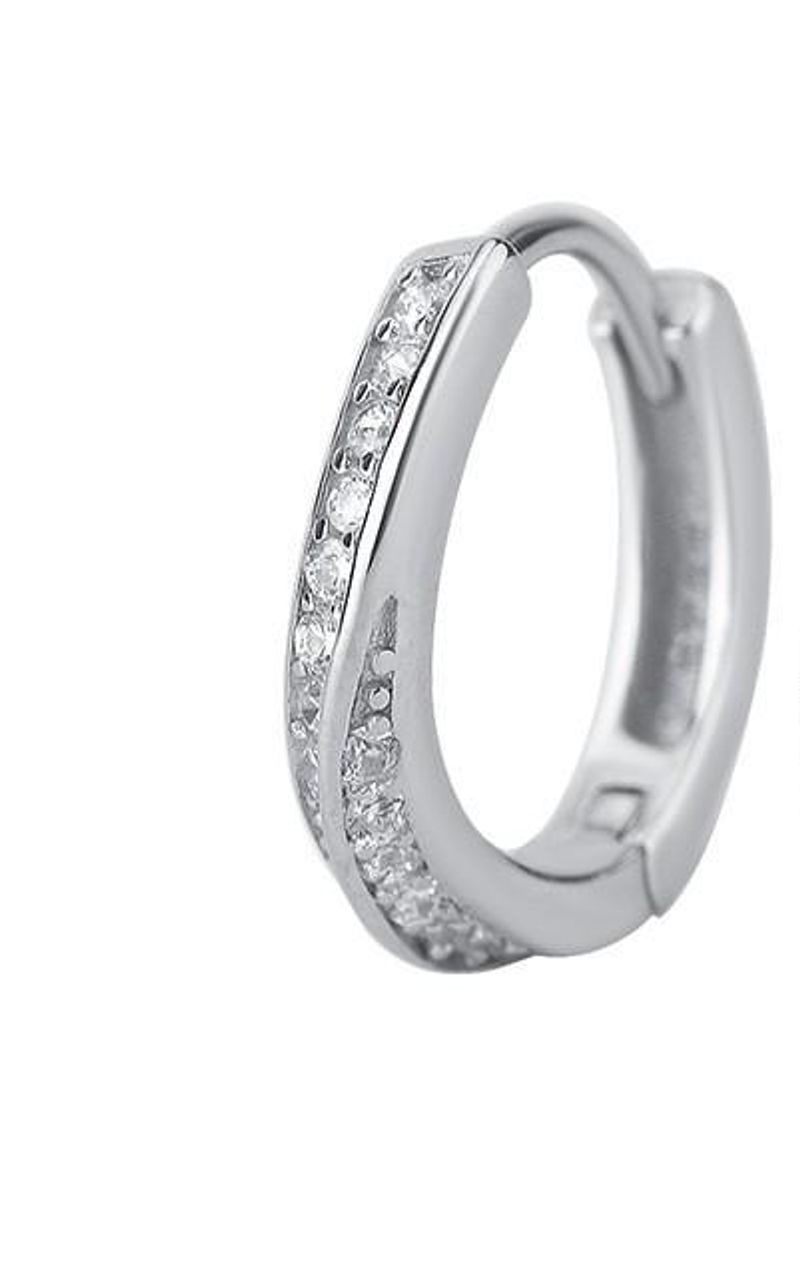 Ren sølv almindelig ring indlagt med zirkon øreringe dagligt essentielt alsidig pendling niche i stil_voghion.com