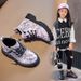 Kids Shoes Girls' shoes children's Martin short boots 2024 new style all match spring and autumn style British style princess black cotton boots_voghion.com