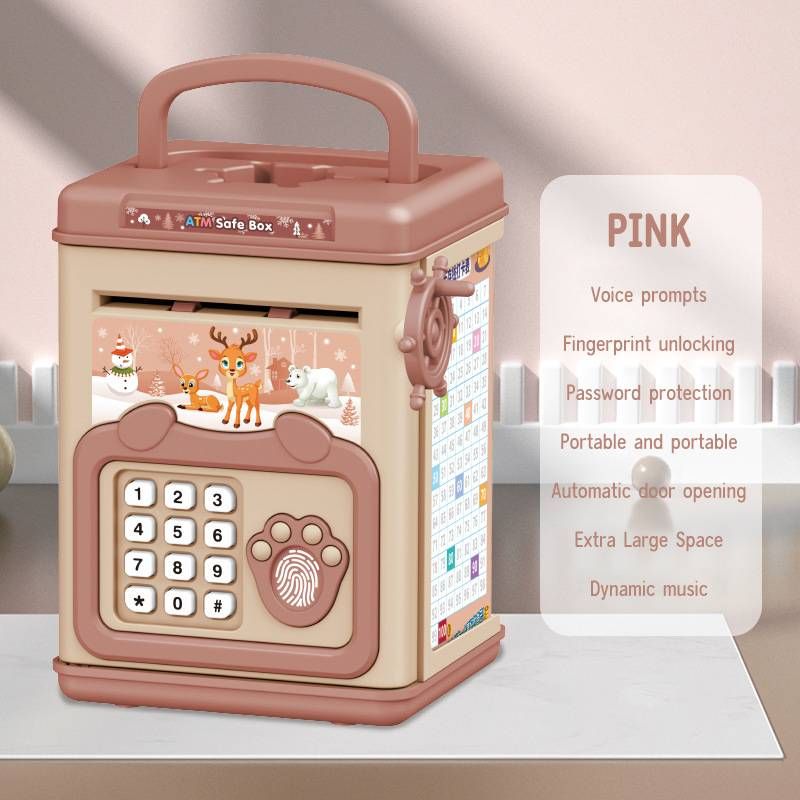 Kelaton Piggy Banks for Kids Electronic Coin Money Bank, Children's Safe Money Jar Toy Age Music Box with Password Code Lock and Auto Grab Bill Slot_voghion.com