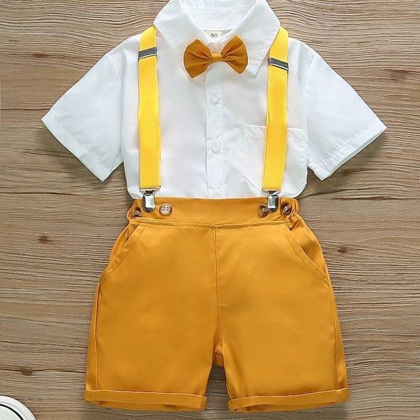 Kid's Clothing New Spring and Summer Boys Shirt + Shorts Set Gentleman Holiday Style Short Sleeve Shorts Two piece Set_voghion.com