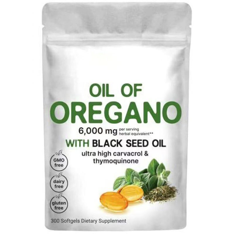 Oreganový olej 6000 mg 300 gelů Obsahuje karvakrol a thymochinon_voghion.com