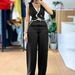 Women's Clothing Ladies Two Piece Sleeveless Vest And Casual Wide Leg Pants Set Solid Color Pull On Pants Set_voghion.com