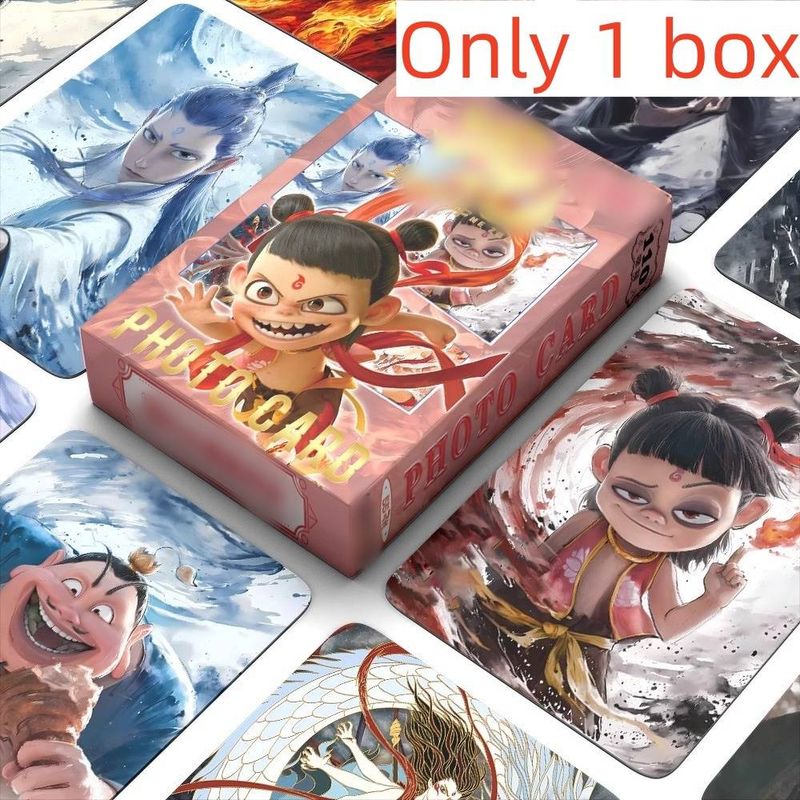 55pcs Nezha-The Devil Boy Conquers The Dragon King Photo Card Hot Sale Ao Bing LOMO Card HD Original Painting Photo Collection Card_voghion.com