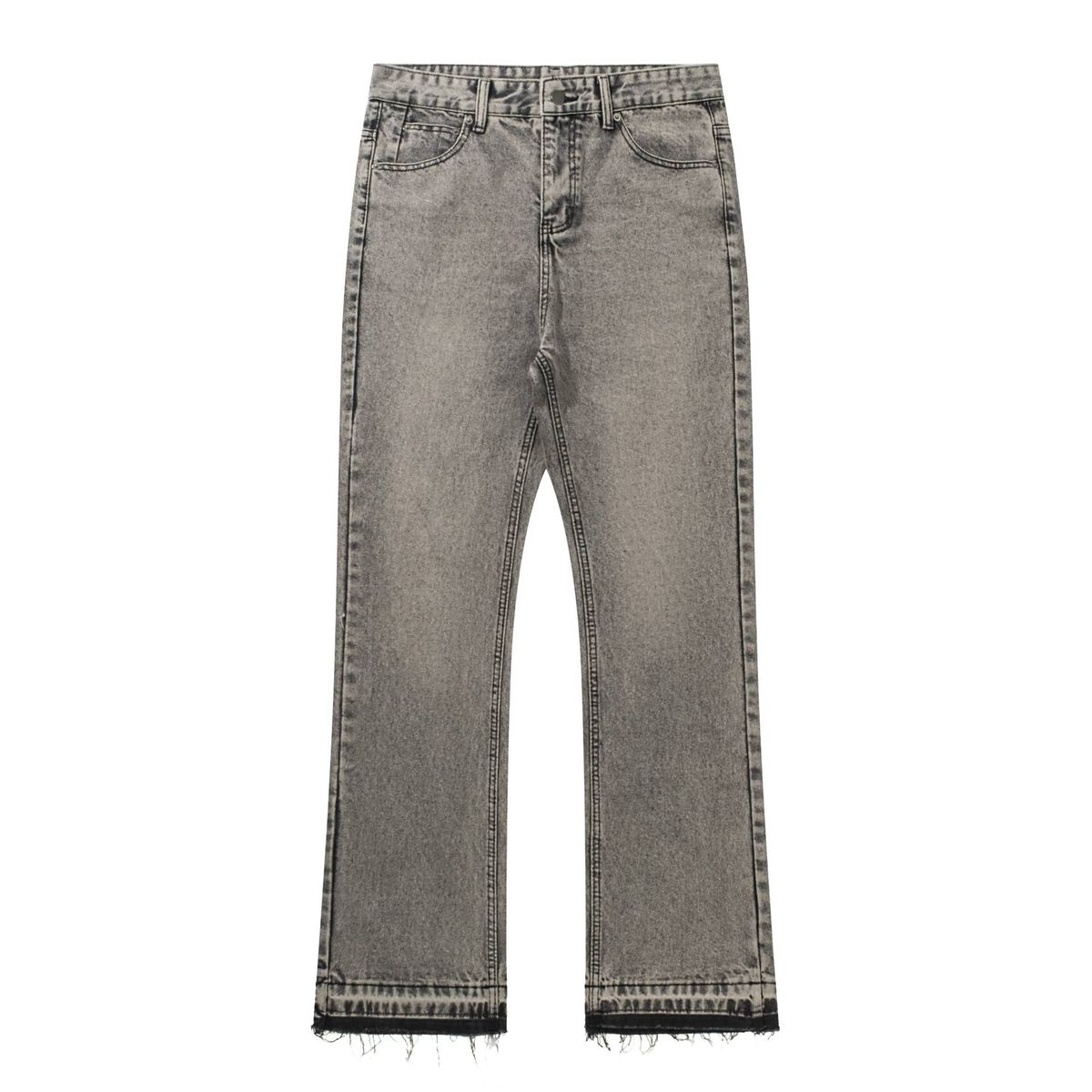 Men's Clothing Three Dimensional Tailoring Loose Baggy Ripped Cat Whisker Flared Pants For Men And Women Jeans_voghion.com