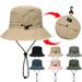 Hot Sale Summer Large Size Waterproof Bucket Hats Foldable Adjustable Drawstring Fisherman Caps Outdoor Beach Sun Hat Casual_voghion.com