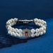 Doppelschichtiges Barock-Muschel-einfaches, elegantes Ins-High-End-Perlenarmband_voghion.com