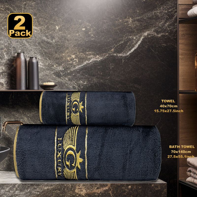 Mercan Polar Banyo Havluları - 2'li Paket (Ultra Yumuşak ve Yüksek Emici İşlemeli Düz Renk Lüks Ev ve Spa Kullanımı)​​_voghion.com