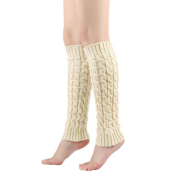 Unisex Twisted beenwarmers gebreide wollen beenwarmers voor dames warme stapel sokken duivengat wollen beenwarmers laarzenhoezen_voghion.com