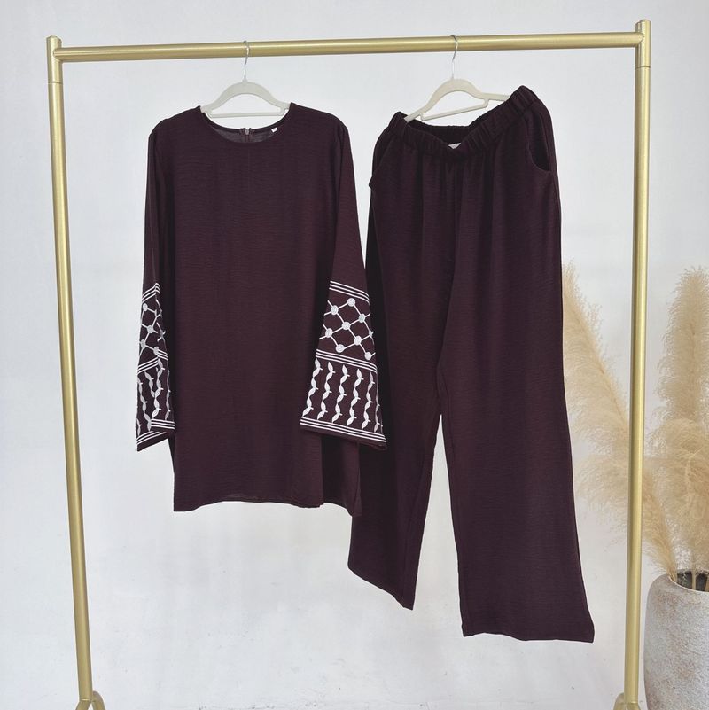 Vêtements pour femmes Plus Pantalon à jambe large Pantalon Ensemble deux pièces_voghion.com