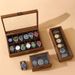 walnut wood grain watch storage box multi-bit watch collection box display transparent display box watch display box_voghion.com