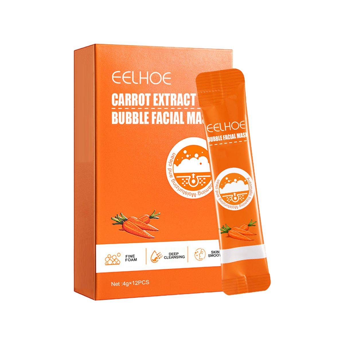 EELHOE Carrot Pore Purifying Bubble Mask Cleans Blackheads, Tightens Pores, Brightens Skin_voghion.com