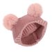 Platform specific autumn and winter children's cartoon double wool ball knitted hat_voghion.com