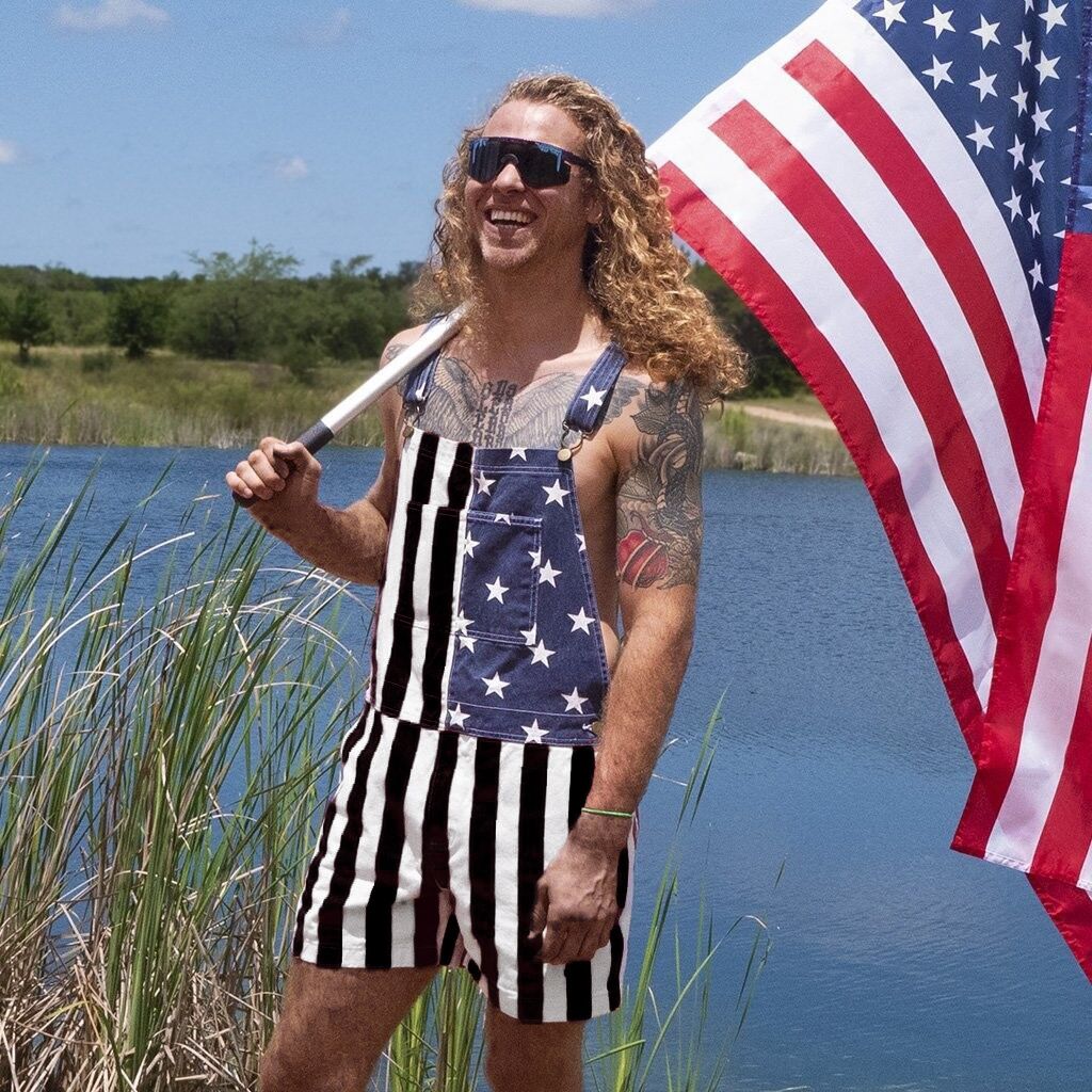 Summer New American Independence Day Flag Couple Backpants_voghion.com