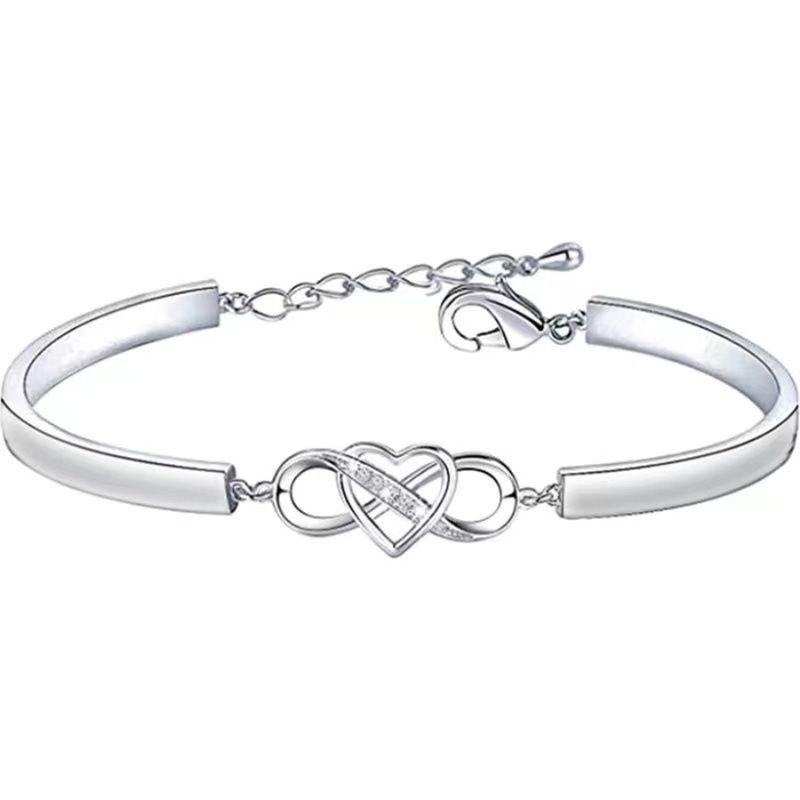Armbänder Armreif Kristall Armband Symbol Charm Für Immer Herz Liebe Unendlichkeit_voghion.com