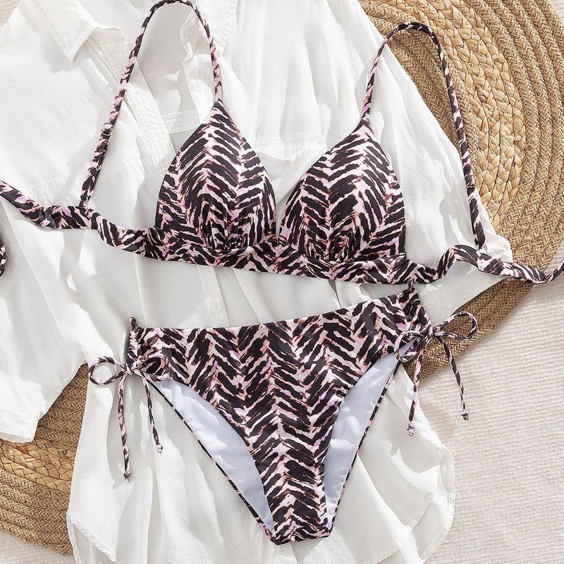 Bikini sexy con stampa zebrata estiva da spiaggia Verve Push-Up_voghion.com