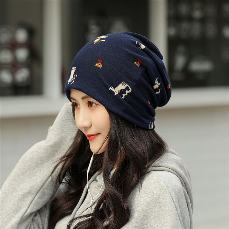 Women's Autumn Winter Korean Set Headband Cute Pile Fashion Versatile Windproof and Warm Hat_voghion.com
