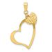 14K Polished And D/C Open And Puffed 3D Heart Pendant_voghion.com