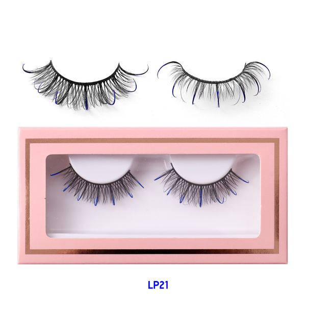False Eyelashes New Product One Pair Of Boxed Colored False Eyelashes Glitter Powder Decorative Eyelashes Russian D Volume One Piece Eyelashes_voghion.com