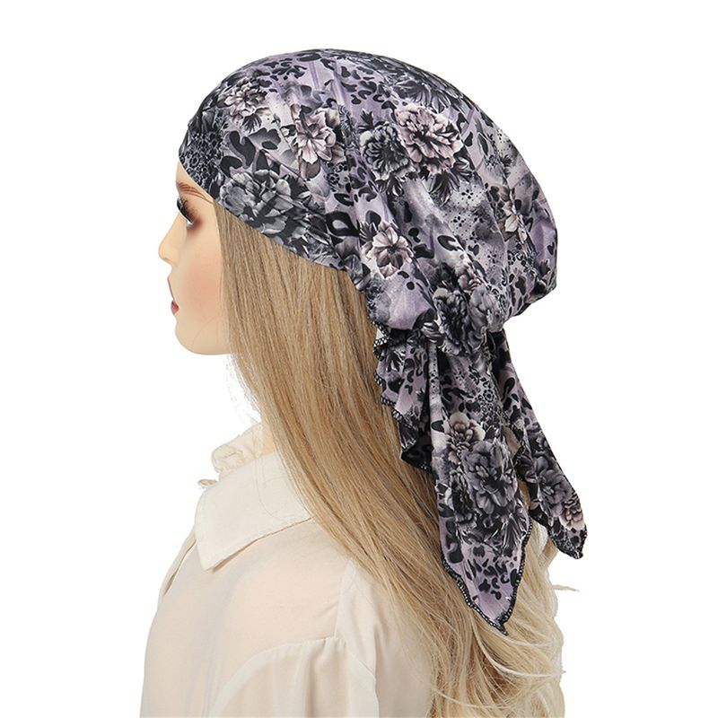 New Multicolor Printed Fabric Curved Hat Fashion Printed Versatile Turban Hat_voghion.com
