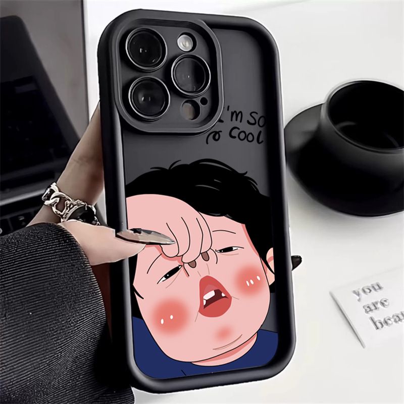 Roligt par flickor pojke silikontelefonskal för Samsung Galaxy S24 S23 S22 Ultra Plus S21 FE A14 A34 A54 A13 A53 A32 A52 5G-fodral_voghion.com