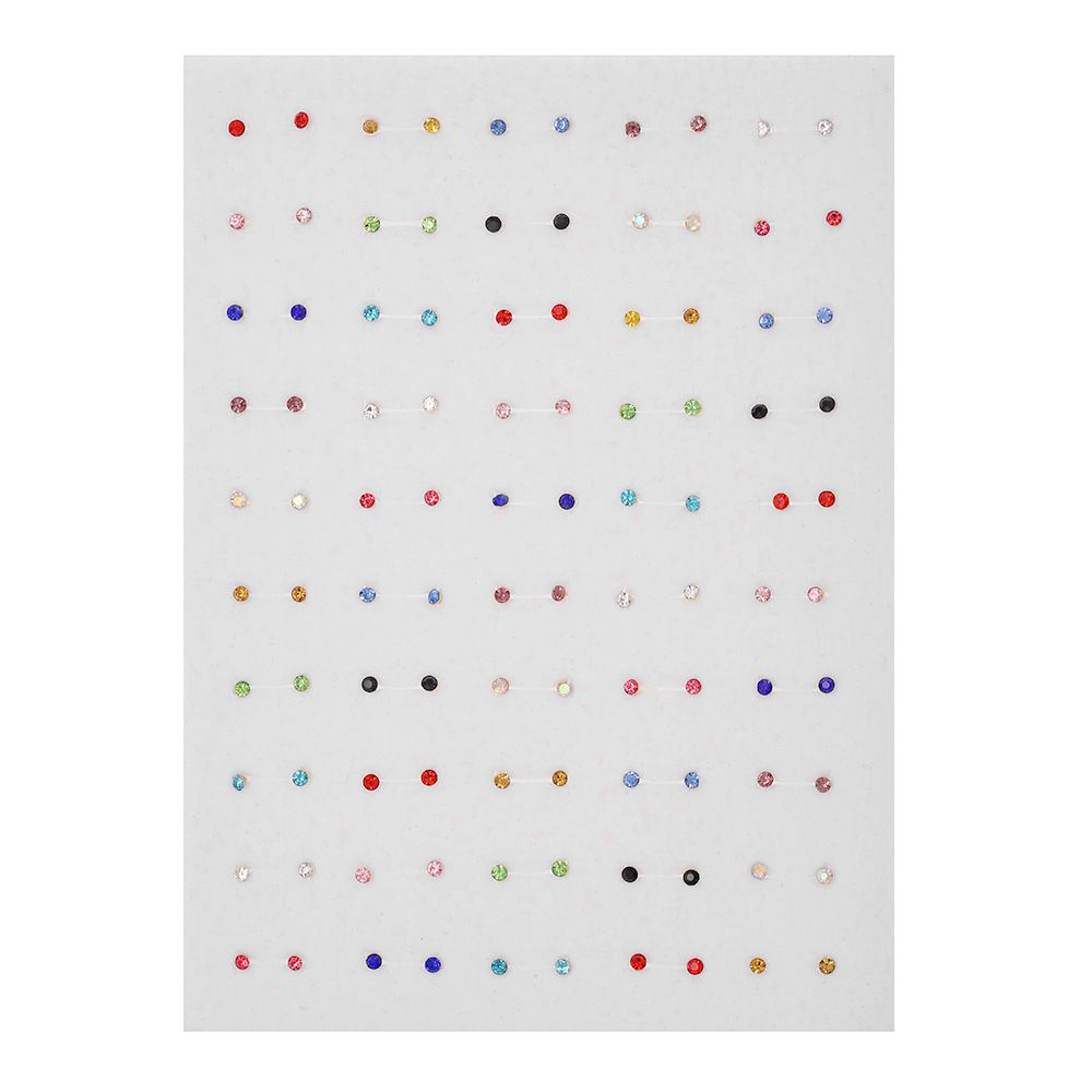 50 paia di colori misti e dimensioni di orecchini in scatola con strass, set di orecchini con ago in plastica, fornitura di bancarelle_voghion.com