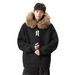 Men's Plus Size Zip-Up Hoodie With Detachable Faux Fur Trim, Oversized Fit, Stylish Streetwear For Winter_voghion.com