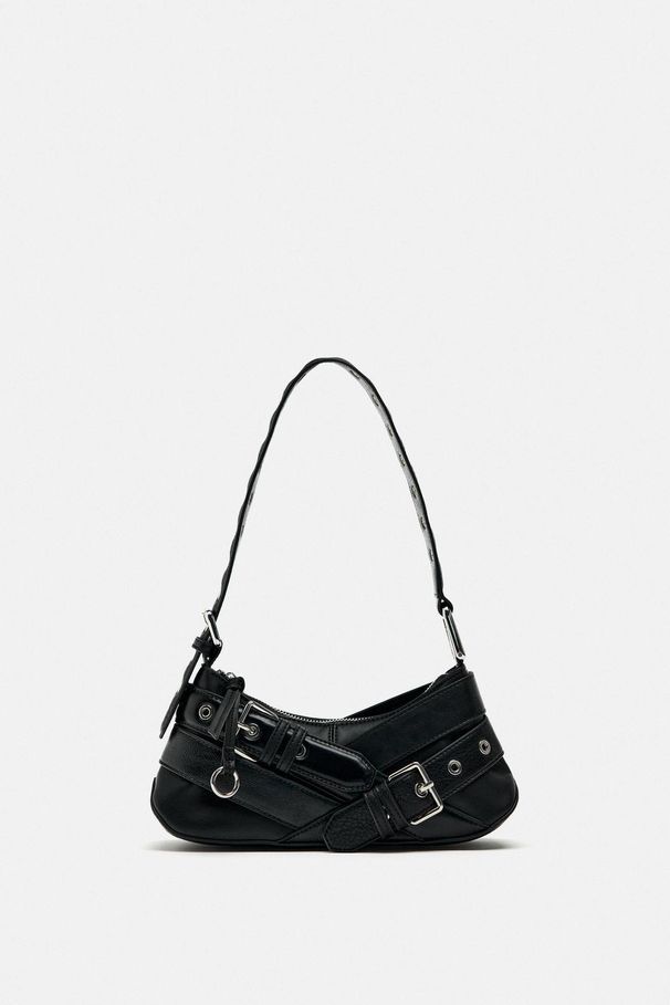 Neue Damentasche mit schwarzem Gürtel, modische Motorradtasche mit einer Schulter, französische Stocktasche_voghion.com