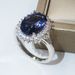 Neu Zubehör Royal Blau Oval Multi-Diamant frauen Zirkon Ring Gerade_voghion.com