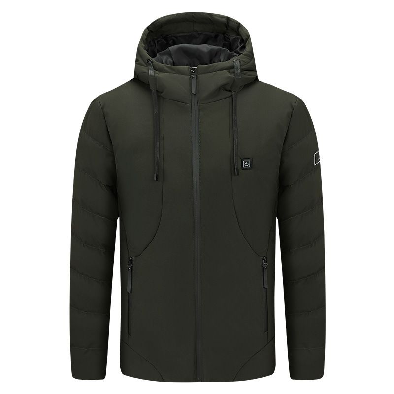 Winter Men And Women Intelligent Five Heating Heating Cotton-padded Clothing Electric Thermostatic Cotton-padded Hooded Warm Coat_voghion.com