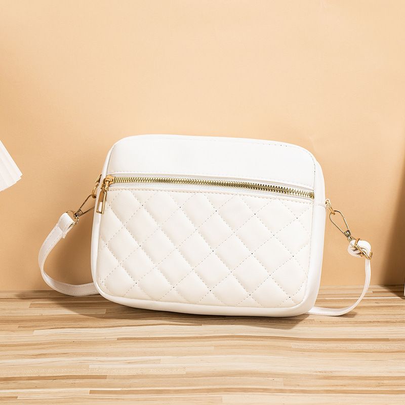 Sac à bandoulière carré matelassé pour femme - Sac à main décontracté et élégant pour le quotidien et le travail (sac à main design à motif losanges)_voghion.com